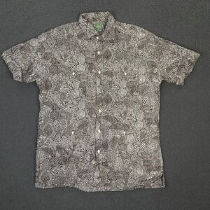Sid Mashburn Shirt Mens Medium Floral 4 Pocket Cabana Guayabera Resort Vacation